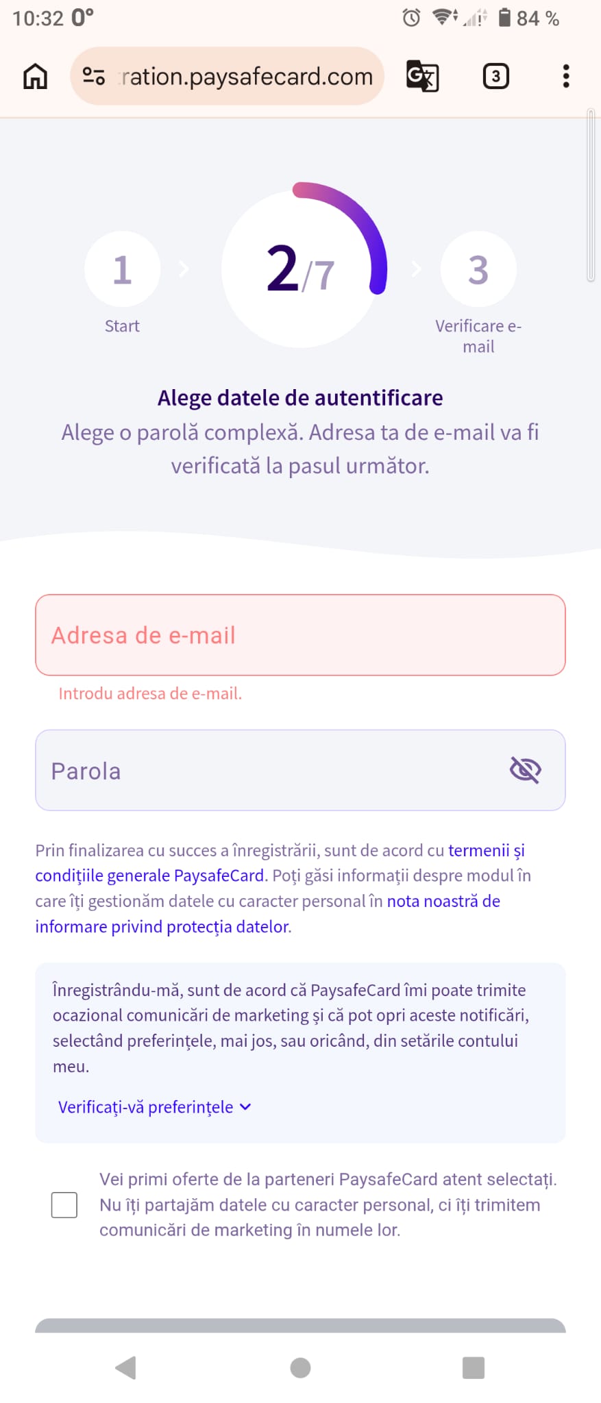 Paysafecard Registration