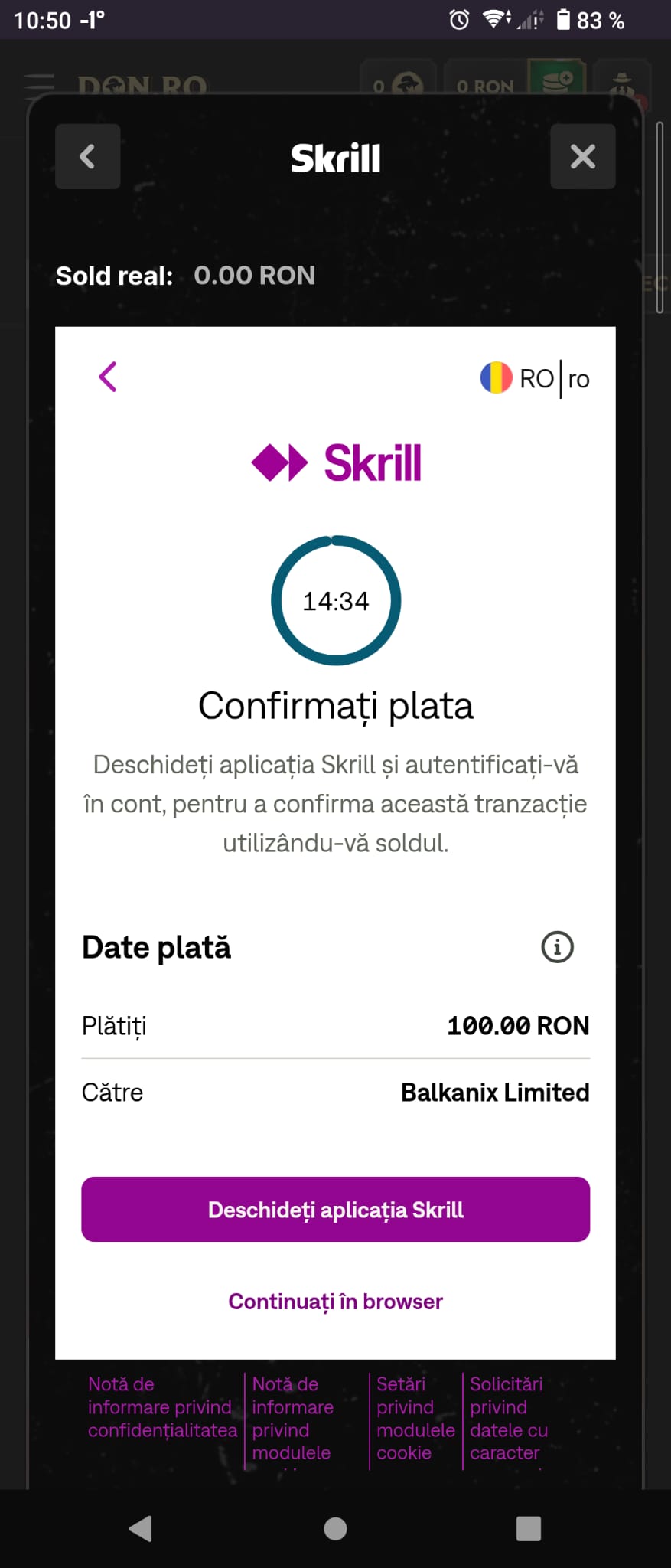 Skrill deposit