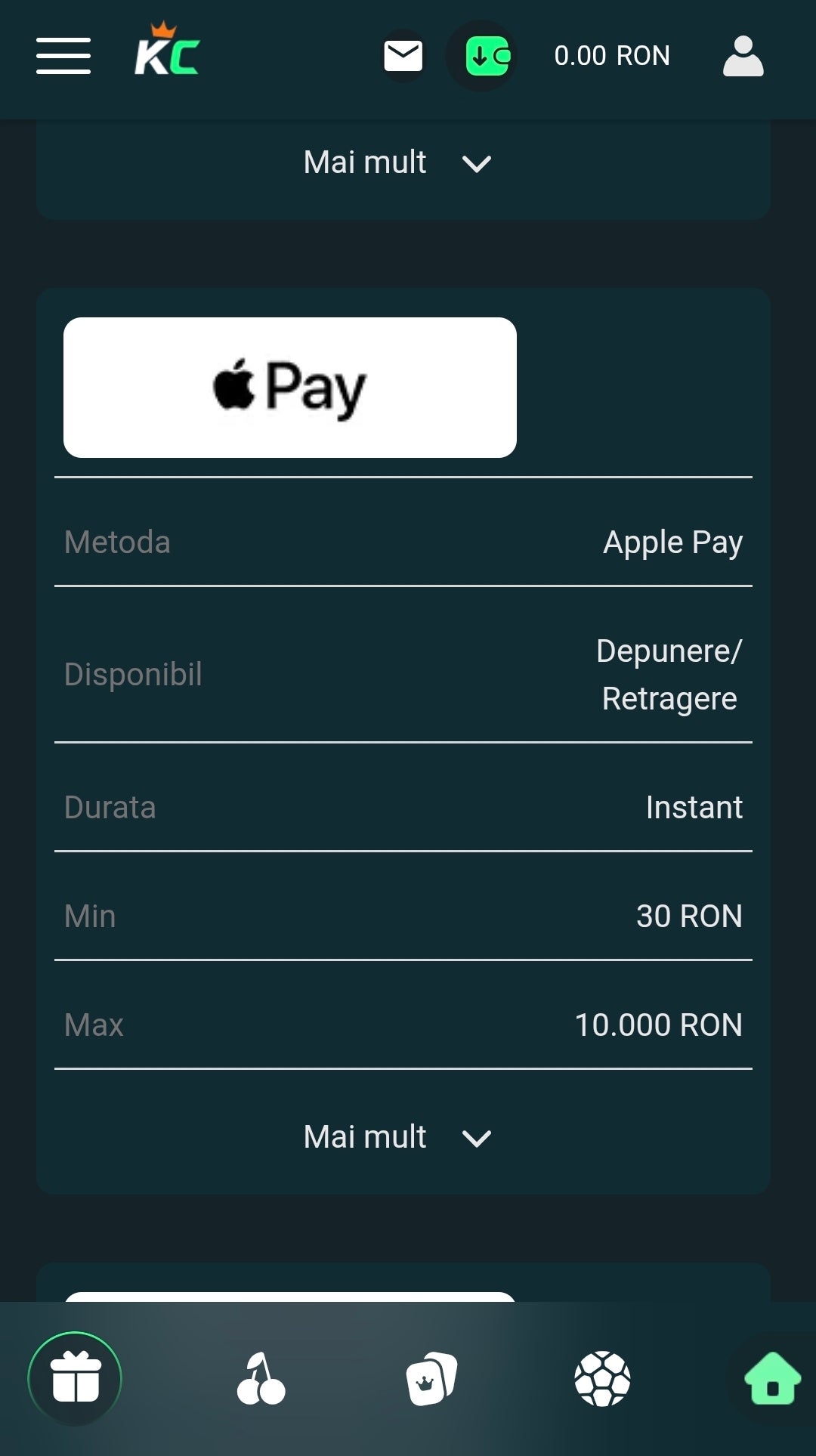 apple pay king casino